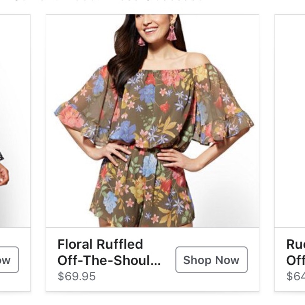 Floral off the shoulder romper